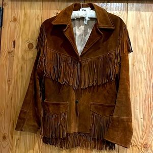 Vintage Leather Suede Fringe Jacket